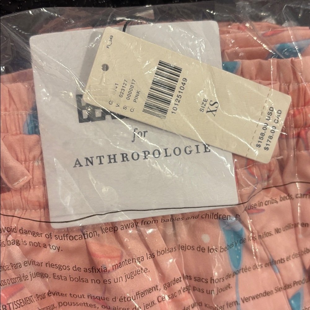 Anthropologie Beach Riot Pink Cocktail Brianne Top & Brixy Shorts Pajama Set XS - Picture 9 of 9